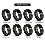 font options for inside engraving on black trowel rings