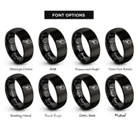font options for inside engraving on black trowel rings