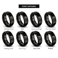 font options for inside engraving on black trowel rings