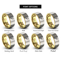font options for inside engraving on gold & silver trowel rings
