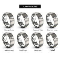 font options for inside engraving on gray trowel rings