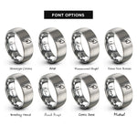 font options for inside engraving on gray trowel rings