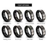 font options for inside engraving on black & grey truchet tiles curved rings