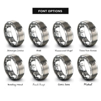 font options for inside engraving on grey truchet tiles curved rings