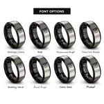 font options for inside engraving on black & silver truchet triangles rings
