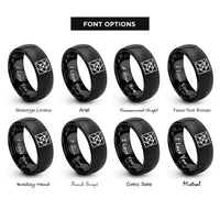 font options for inside engraving on black truchet triangles rings
