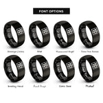 font options for inside engraving on black truchet triangles rings