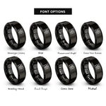 font options for inside engraving on black truchet triangles rings