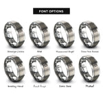 font options for inside engraving on silver truchet triangles rings