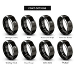 font options for inside engraving on black & silver truck driver rings