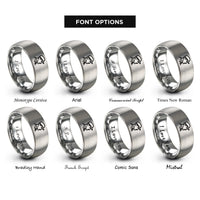 font options for inside engraving on silver truck driver rings