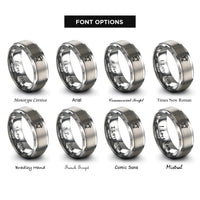 font options for inside engraving on grey truck driver rings