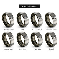 font options for inside engraving on gunmetal & silver truck driver rings