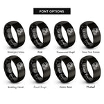 font options for inside engraving on black truck tent rings
