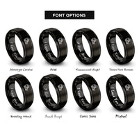 font options for inside engraving on black truck tent rings