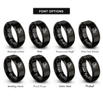 font options for inside engraving on black truck tent rings