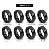 font options for inside engraving on black truck tent rings