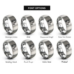font options for inside engraving on grey truck tent rings