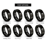 font options for inside engraving on black truckers hitch rings