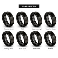 font options for inside engraving on black trumpet player rings