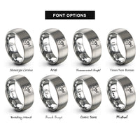 font options for inside engraving on silver trumpet player rings