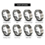 font options for inside engraving on gray trumpet player rings