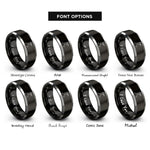 font options for inside engraving on black & gray trumpet player marching rings