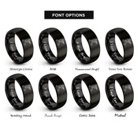 font options for inside engraving on black trumpet player marching rings