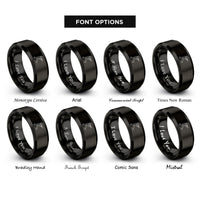font options for inside engraving on black trumpet player marching rings