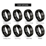 font options for inside engraving on black trumpet sax rings