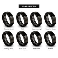 font options for inside engraving on black trumpet sax rings