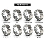 font options for inside engraving on silver trumpet sax rings