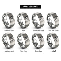 font options for inside engraving on grey trumpet sax rings