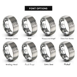 font options for inside engraving on grey trumpet valves rings