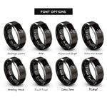 font options for inside engraving on black & gray trumpeting angel rings