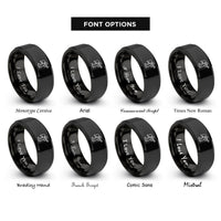 font options for inside engraving on black trumpeting angel rings