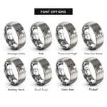 font options for inside engraving on silver trumpets emblem rings