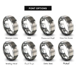 font options for inside engraving on grey trumpets emblem rings