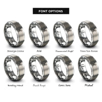 font options for inside engraving on grey trumpets emblem rings