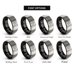 font options for inside engraving on black & gray truncated hexagon tiling rings