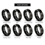font options for inside engraving on black & gray truncated hexagon tiling rings