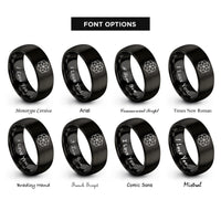 font options for inside engraving on black truncated hexagon tiling rings