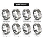 font options for inside engraving on gray truncated hexagon tiling rings