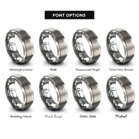 font options for inside engraving on gray truncated hexagon tiling rings