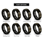 font options for inside engraving on gunmetal & black truncated hexagon tiling rings