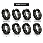 font options for inside engraving on black & grey truncated square tiling rings