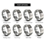 font options for inside engraving on silver try square rings