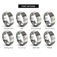 font options for inside engraving on silver try square rings