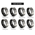 font options for inside engraving on black & grey ts monogram rings