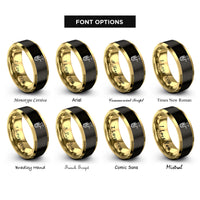 font options for inside engraving on black & gold tuba rings